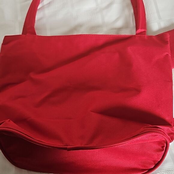 Puerto Vallarta Women's Souvenir Beach Tote With Coin Purse Small Red/ White - Picture 15 of 16